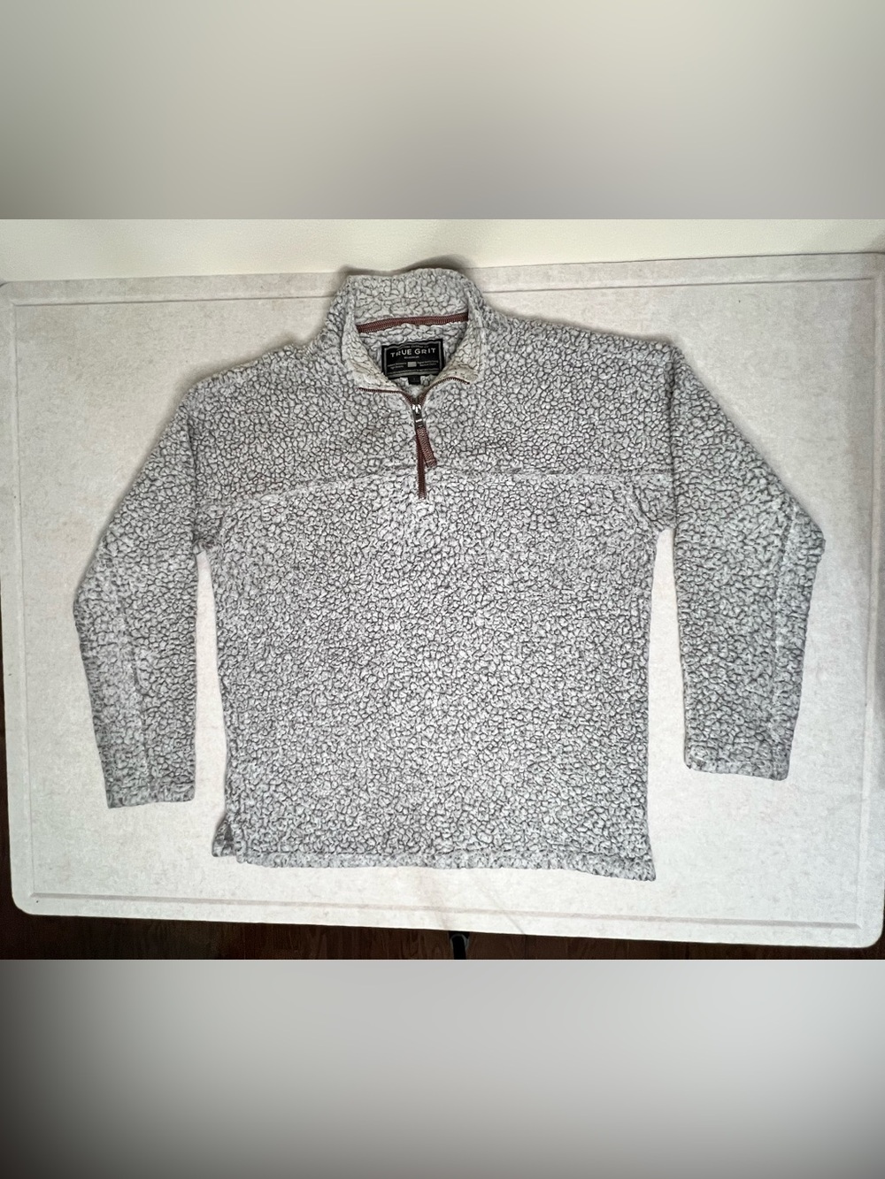 True Grit Men's Light Gray Sherpa Quarter-Zip Pullover